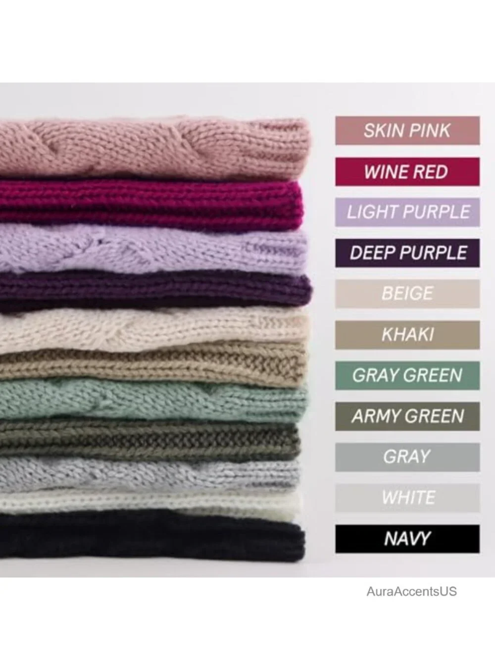 Warm Knitted Scarf Winter Neck Warmer Unisex Infinity Loop Circle Scarf